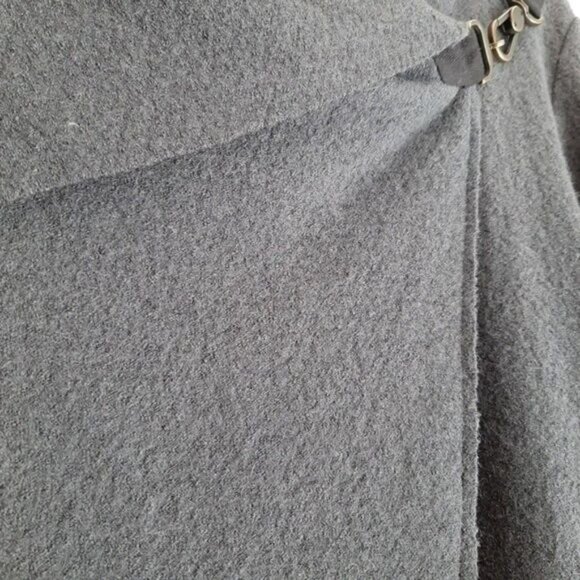TOBIAS Wool Blend Modern Wrap Cardigan / Light Coat Gray Sz L - Picture 9 of 15
